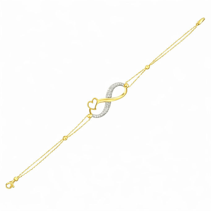 Sonsuzluk Üzerinde Kalp Bileklik