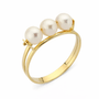 Üçlü Sıralı İnci Altın Yüzük