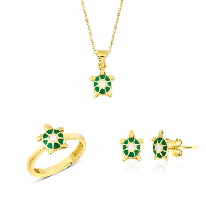 Altın Mineli Çocuk Takımı Kaplumbağa Yeşil