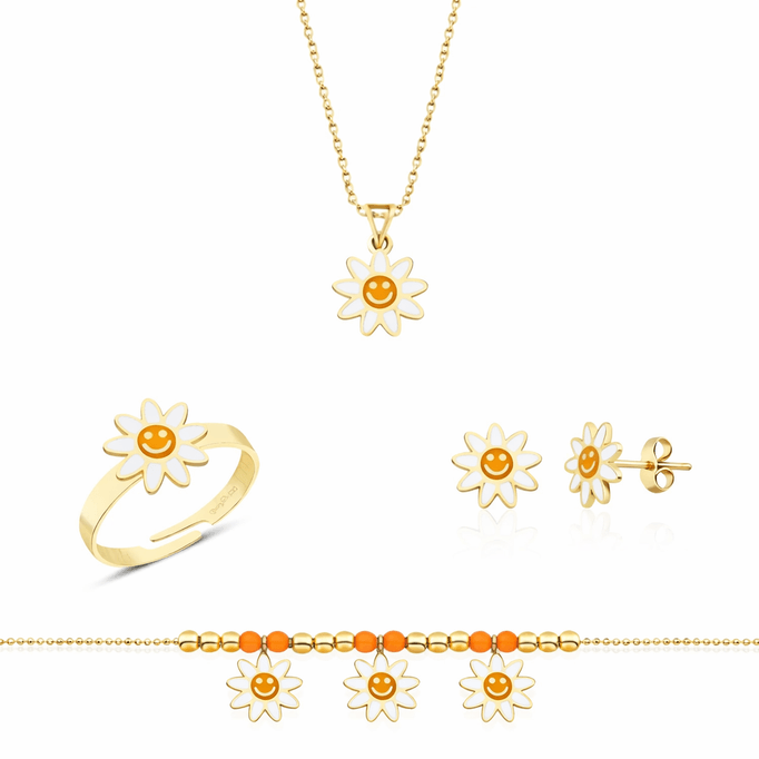 Altın Mineli Çocuk Üçlü Set Papatya