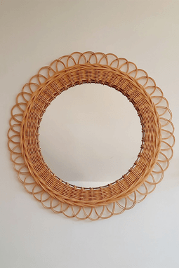 Bambu Duvar Aynası - Dış çapı 58cm x iç çapı 35cm .