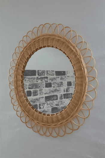 Bambu Duvar Aynası - Dış çapı 58cm x iç çapı 35cm .