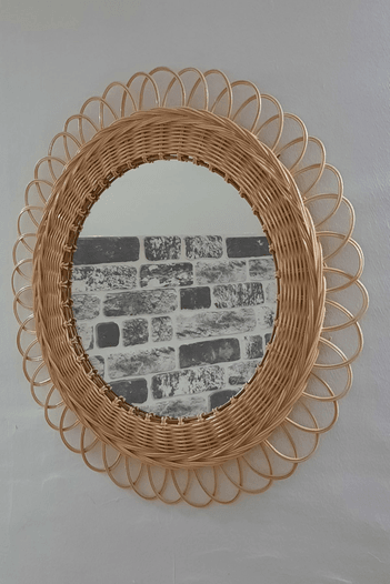Bambu Duvar Aynası - Dış çapı 58cm x iç çapı 35cm .