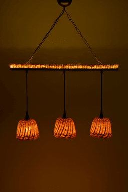 Bambu El Yapımı 3'lü Stand Taçlı Avize