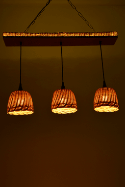 Bambu El Yapımı 3'lü Stand Taçlı Avize