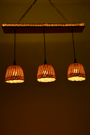 Bambu El Yapımı 3'lü Stand Taçlı Avize