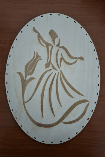 Oval Duvar Panosu Semazen 2 / Tepsi Tabanı ( 38cm X 28cm )