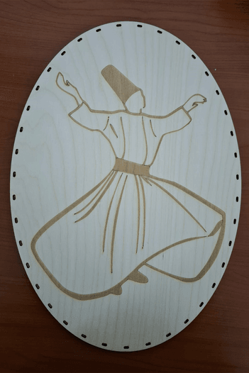 Oval Duvar Panosu Semazen 1 / Tepsi Tabanı ( 38cm X 28cm )