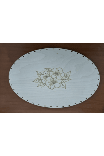 Oval Tepsi Tabanı Çiçek Desenli( 38cm X 28cm )