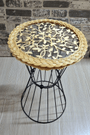 BAMBU-RATTAN RETRO AHŞAP DESENLİ SEHPA