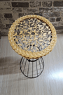 BAMBU-RATTAN RETRO AHŞAP DESENLİ SEHPA