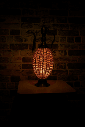 El yapımı Bambu İbrik Abajur