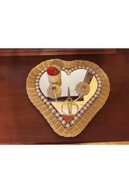 Bambu El Yapım Aynalı Tepsi