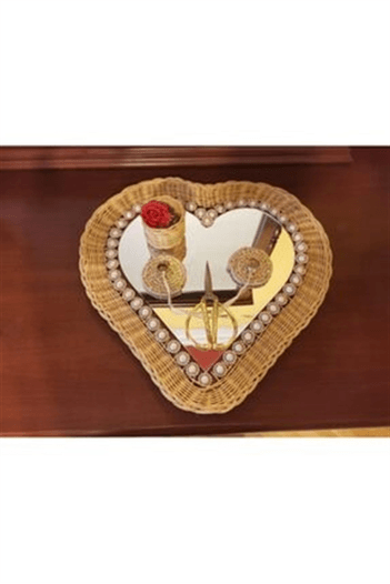 Bambu El Yapım Aynalı Tepsi