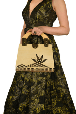 Miss Moray Özel Tasarım Biyeli Yeşil El Çantası ( Huş Ağacı )-SNYPLYWOODSP9