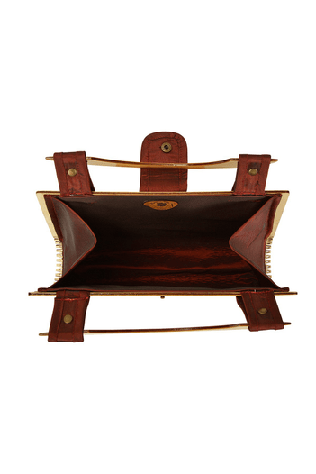 Miss Moray Özel Tasarım Biyeli Bordo El Çantası + Bir Çift Küpe ( Huş Ağaçı )-SNYPLYWOODSP5