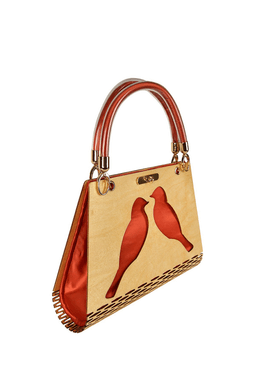 Miss Moray Özel Tasarım Nar Çiçeği El Çantası ( Huş Ağacı )-SNYPLYWOODSP2