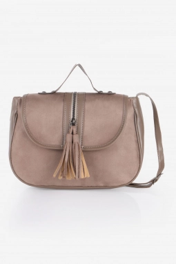 Vizon Süet Püsküllü Çapraz Çanta