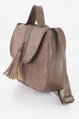 Vizon Süet Püsküllü Çapraz Çanta