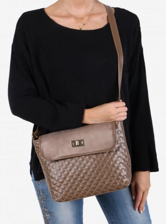 Bordo Süet Kapaklı Kapitone Çapraz Çanta