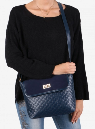 Gri  Süet Kapaklı Kapitone Çapraz Çanta