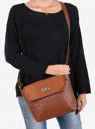 Taba Süet Kapaklı Kapitone Çapraz Çanta