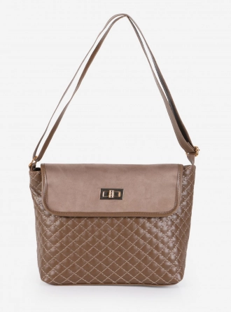 Taba Süet Kapaklı Kapitone Çapraz Çanta