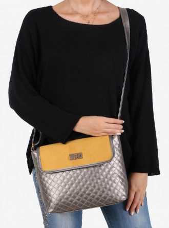 Taba Süet Kapaklı Kapitone Çapraz Çanta