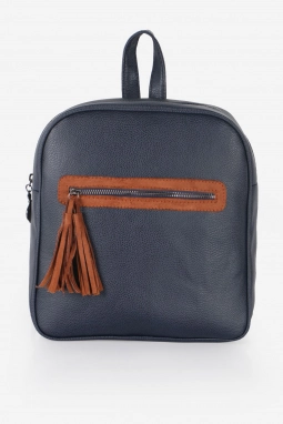 Lacivert Püskül Fermuarlı Sırt Çantası