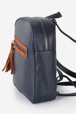 Lacivert Püskül Fermuarlı Sırt Çantası