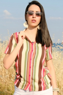 Yazlık Gömlek Kahveyeşil 