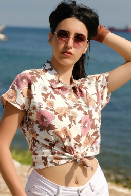 Yarasa Kolgömlek Beyazçiçekli