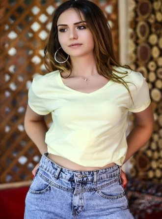 Penye Tunik Tişört Sarı 