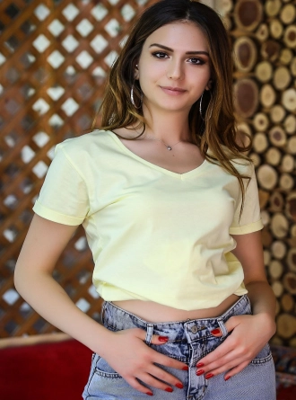 Penye Tunik Tişört Sarı 