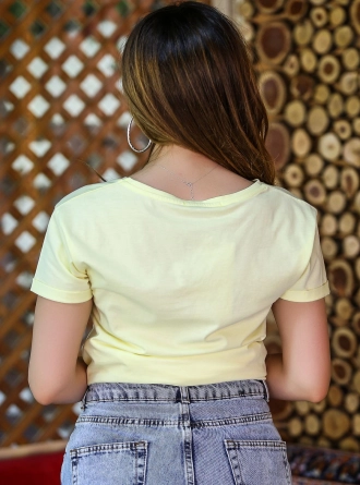 Penye Tunik Tişört Sarı 
