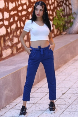 Beli Bağlamalı Pantolon Gecemavisi