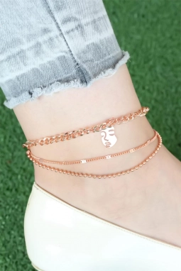 Rose Renk Zincirli Kadın Figürlü Hal Hal