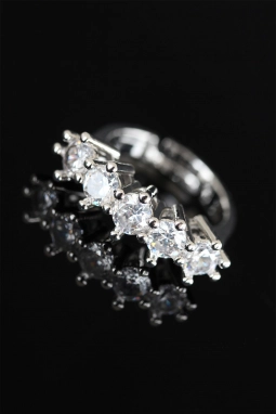 5 Taş Silver Renk Bayan Ayarlamlı Yüzük