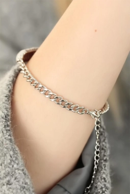 Zirkon Taşlı Silver Renk Bayan Bileklik