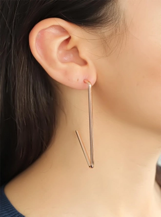 Metal Tasarım Geometrik Bayan Küpe 