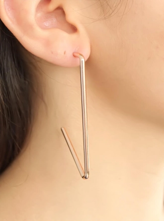 Metal Tasarım Geometrik Bayan Küpe 