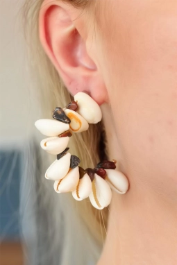 Midye Kabuk Tasarım Bayan Küpe 