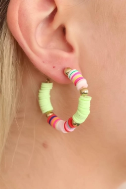 Neon Taşlı Bayan Küpe