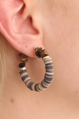 Kahverengi Ahşap Bayan Küpe