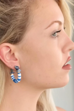 Renkli Taşlı Bayan Küpe