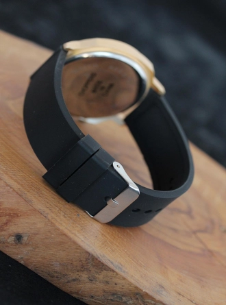 Gold Metal Kasa Siyah Silikon Kordonlu Dijital Led Erkek Saati 