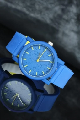 Mavi Renk Silikon Kordonlu Spor Erkek Saat