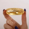  22 Ayar Has Altın Kaplama Işıltılı Baklava Deseni Geniş Bilezik 1.5 cm